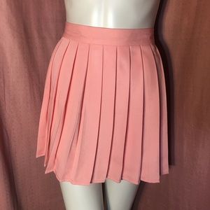 Peach Pleated Tennis Mini Skirt Kawaii Cheerleader